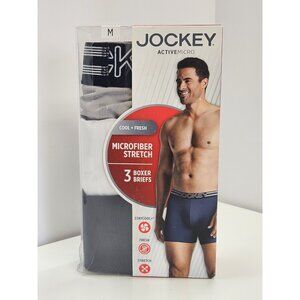 Jockey Boxer Briefs Mens M 32-34 Microfiber Stretch 3pk Cool Fresh Active Micro